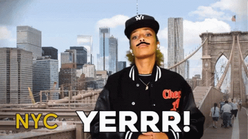 Man in Yankees Hat Saying NYC Yerrr