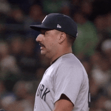 Man In Yankees Jersey And Hat GIF
