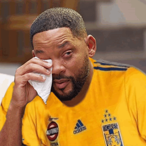 Man In Yellow Adidas Shirt Crying GIF