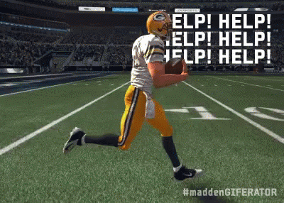 Man In Yellow And Black Shirt Arms In Air GIF