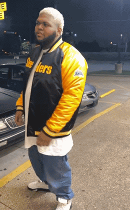 Man In Yellow And Black Steelers Jacket GIF