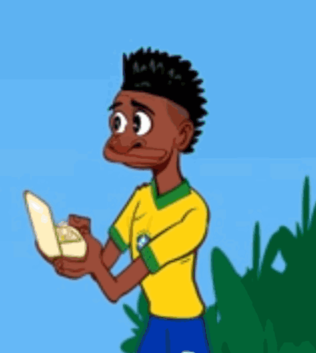 Man in Yellow and Green Shirt Holding Banana