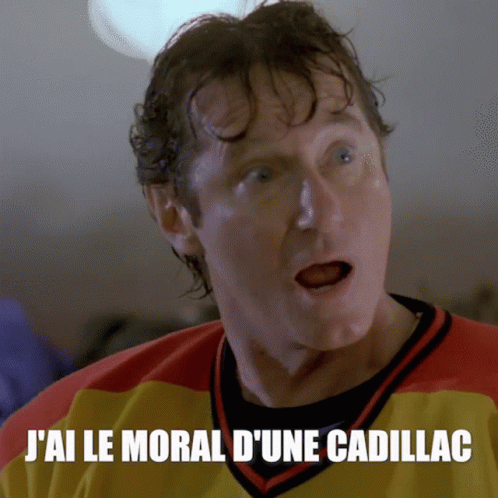 Man in Yellow and Red Jersey j'ai le moral d'une cadillac