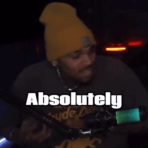 Man in Yellow Beanie Saying Absolutely Not
