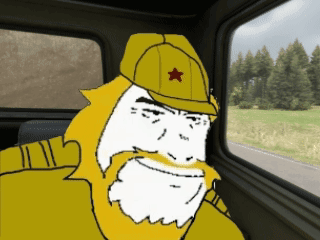 Man in Yellow Hat with Red Star