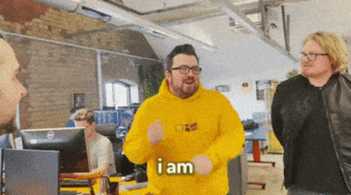 Man In Yellow Hoodie Dancing GIF