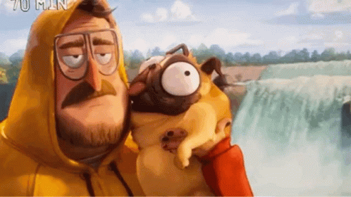 Man in Yellow Hoodie Holding Pug