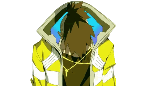 Man in Yellow Jacket and Cross Necklace