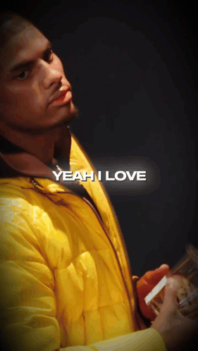 Man In Yellow Jacket Holding Cigarette Saying Yeah I Love GIF