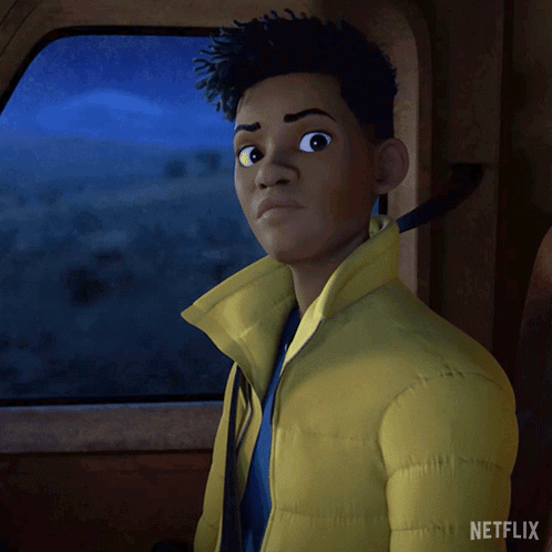 Man In Yellow Jacket In Car With Netflix GIF