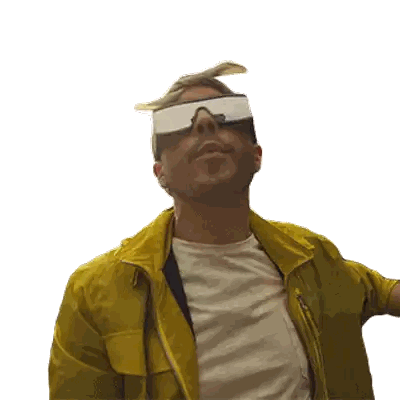 Man in Yellow Jacket Looking Up