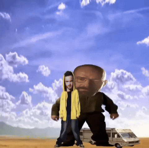 Man In Yellow Jacket Standing Next To Another Man GIF