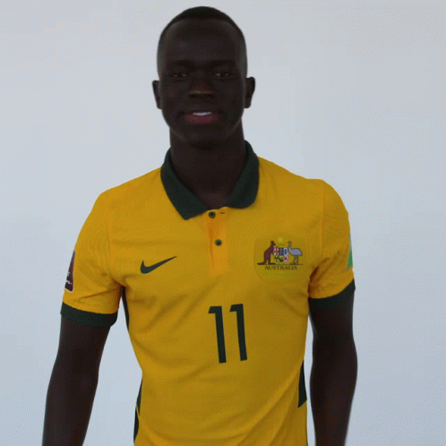 Man in Yellow Jersey with Australia