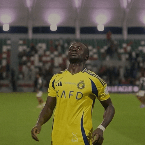 Man In Yellow KAFD Jersey On Field GIF