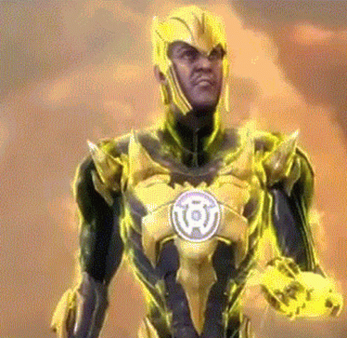 Man in Yellow Lantern Costume Holding Yellow Object