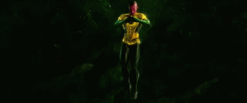 Man in Yellow Lantern Suit Flying