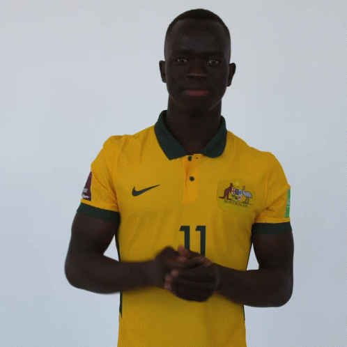 Man In Yellow Nike Shirt Number 11 GIF