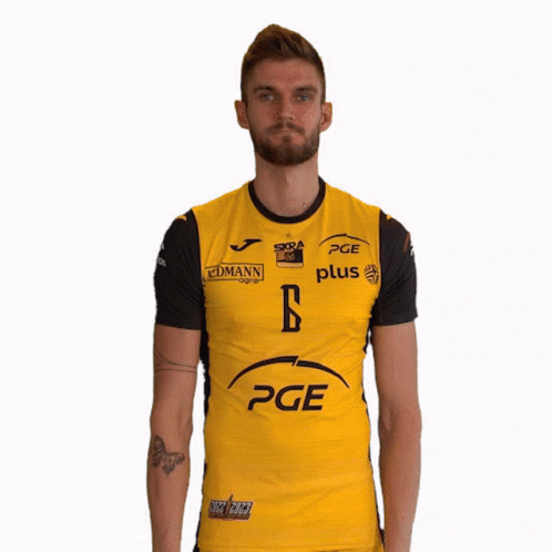 Man In Yellow PGE Plus Jersey GIF