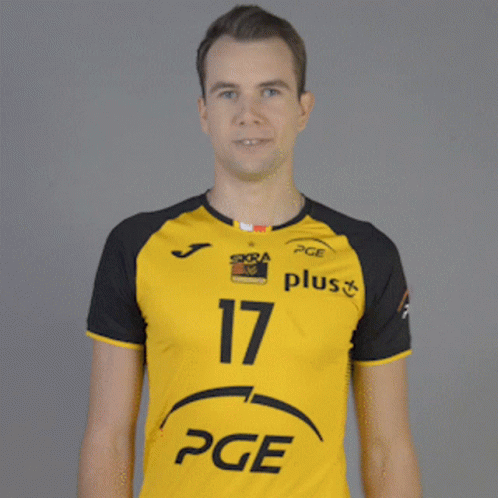 Man In Yellow PGE Shirt GIF