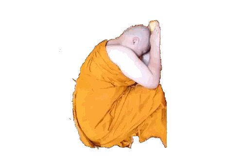 Man in Yellow Robe Surrounded by Chickens