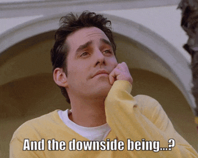 Man in Yellow Saying And the Downside Being