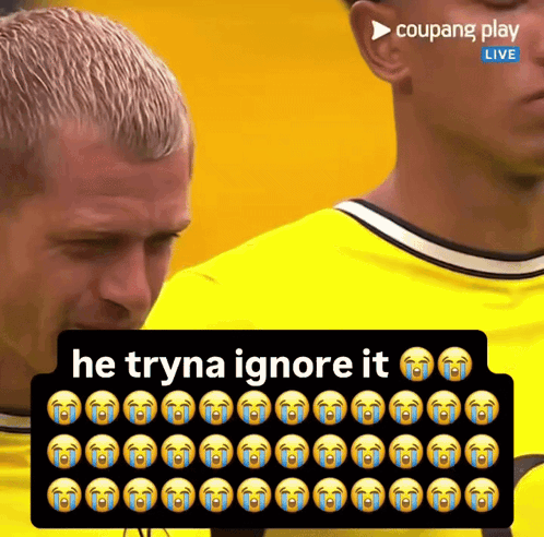 Man in Yellow Shirt Crying He Tryna Ignore It