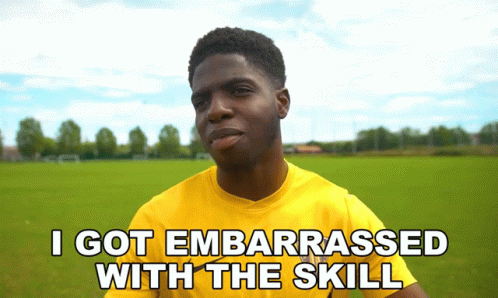 Man in Yellow Shirt Embarrassed with Skill