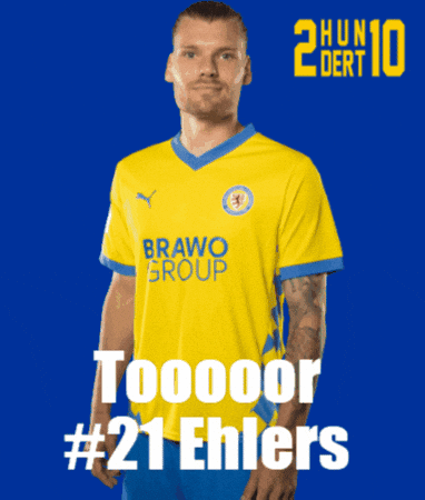 Man in Yellow Shirt Saying Bravo Group # 21 Ehlers