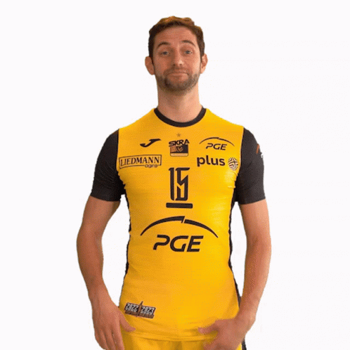 Man in Yellow Shirt Saying Pge Plus