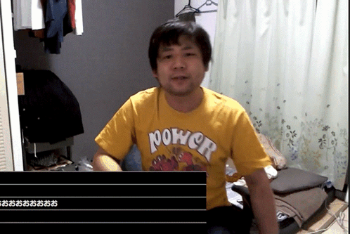 Man In Yellow Shirt Saying Power GIF