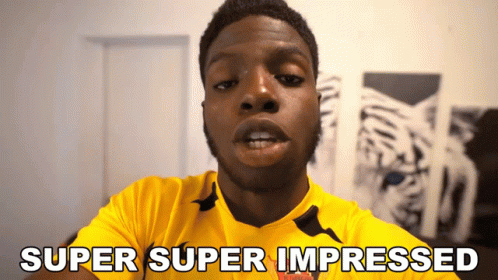 Man In Yellow Shirt Saying Super Super Impressed GIF