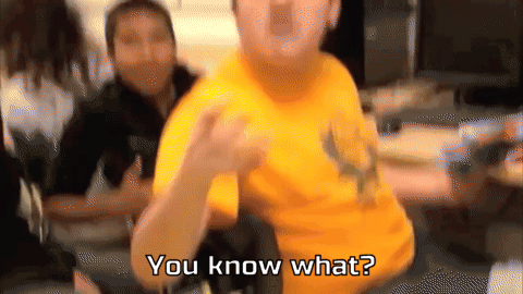 Man in Yellow Shirt Saying You Know What