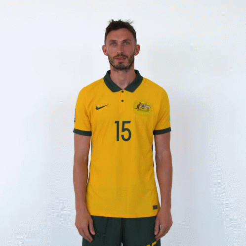 Man In Yellow Shirt With Number 15 GIF