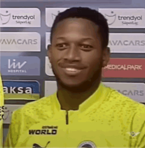 Man In Yellow Shirt With World Smiling GIF