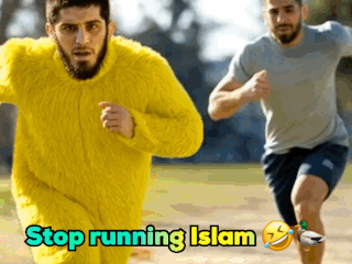 Man in Yellow Sweater Running With Man in Grey Shirt