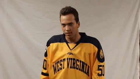 Man in Yellow West Virginia Jersey Number 50