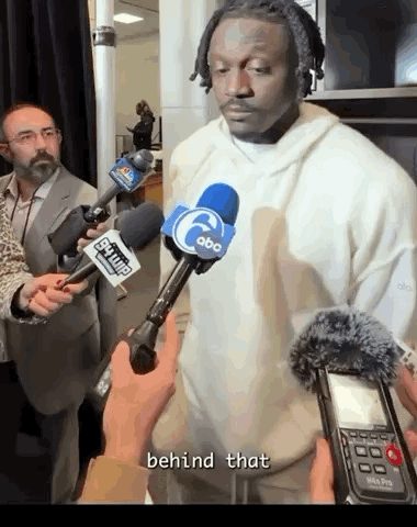 Man Interviewed by Group of Reporters Including ABC