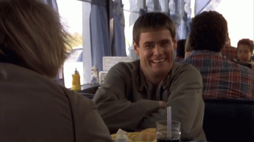 Man Is Happy At Dumb And Dumber Bathroom GIF