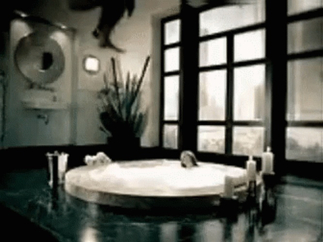 Man Jumping In Hot Tub GIF