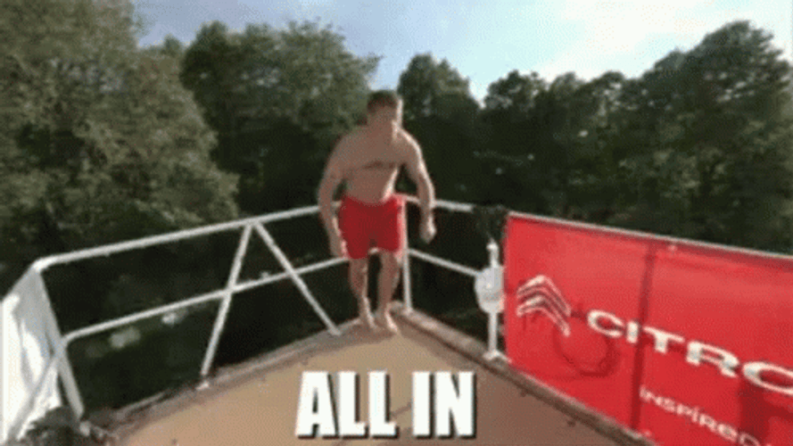 Man Jumping In Swimming Pool All In GIF