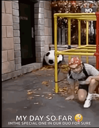 Man Jumping In Yellow Shirt And Black Skirt GIF