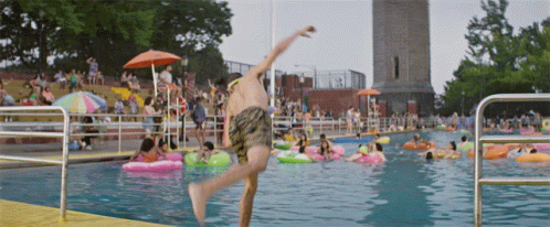 Man Jumping Into Pool