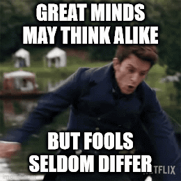 Man Jumping Into Water Great Minds May Think Alike But Fools Seldom Differ