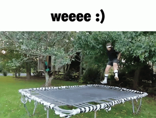 Man Jumping On Trampoline Weeeee GIF