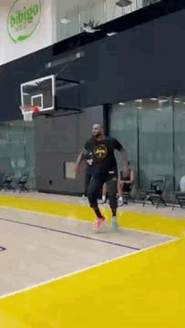 Man Jumping Playing Basketball GIF