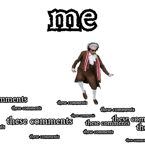 Man Jumping Surrounded by Comments