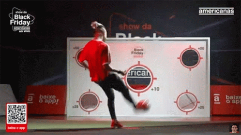 Man Kicking Soccer Ball Black Friday Sign GIF
