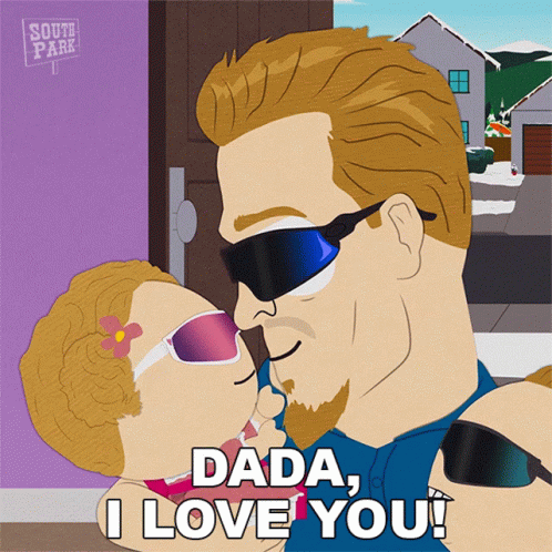 Man Kissing Little Girl Dada I Love You GIF