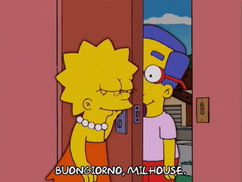 Man Kissing Woman Buongiorno Milhouse