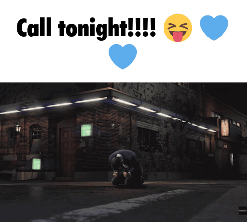 Man Kneeling in Front of Building Saying Call Tonight